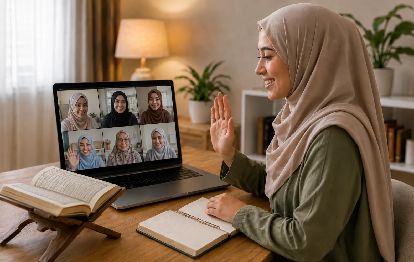 Kelas Quran dan Tajwid berkumpulan secara online melalui Zoom bersama guru
